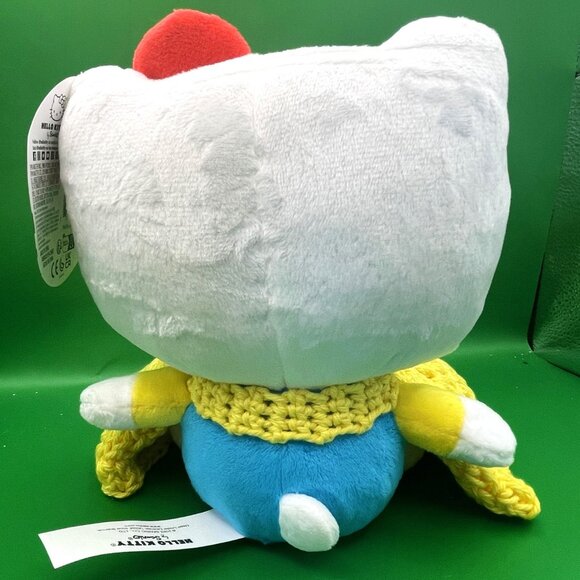 Hello Kitty Sanrio Plush Toy Hand Crocheted Yellow Lovey Blanket Dress Outfit - Picture 3 of 15